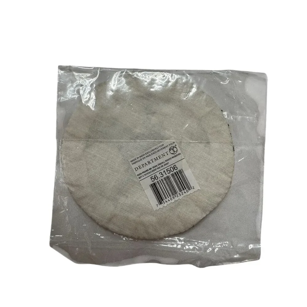 DEPARTMENT 56 *NEW* Beaded Soccer Ball Coaster Black White Beaded